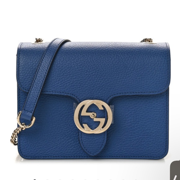 Authentic GUCCI Dollar Calfskin Small Interlocking G Shoulder Bag Caspia… - Picture 9 of 11